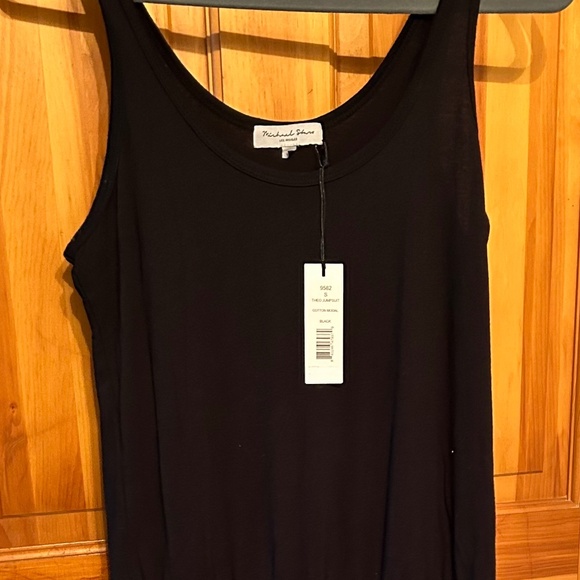 NWT Michael Stars Black Theo Jumpsuit Cotton Modal Cuffed Hem - Picture 3 of 3